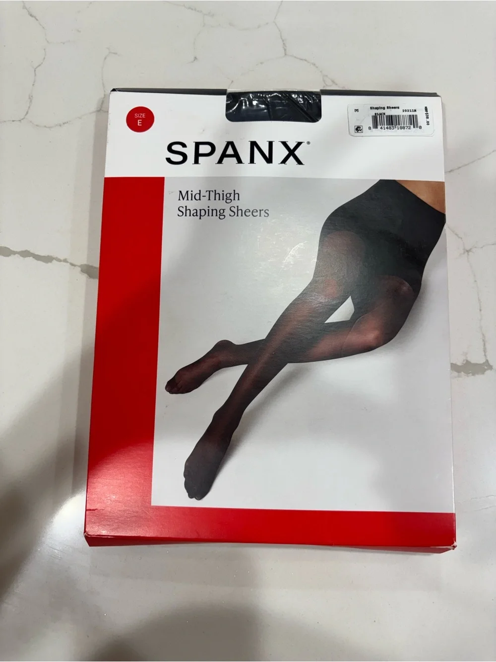 NEW SPANX Black Mid-Thigh Shaping Sheers Tights Size E $38
